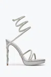 René Caovilla Margot Crystals Gray Platform Sandal 130