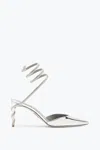 René Caovilla Margot Silver Pump 80