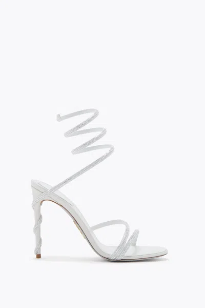 René Caovilla Margot Silver Sandal 105 In White