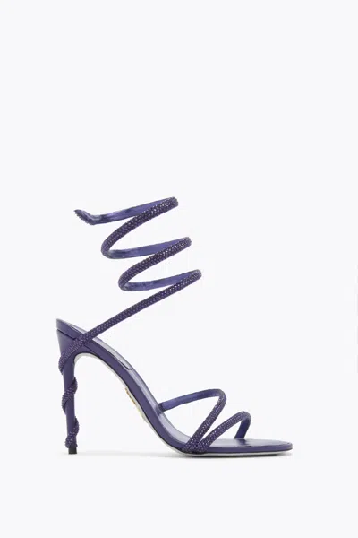René Caovilla Margot Violet Sandal 105 In Purple