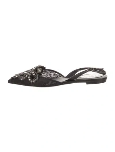 Pre-owned René Caovilla Mesh Lace Pattern Ballet Flats In Multi