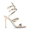 René Caovilla Rene Caovilla Womens Gold Juniper 105 Coiled-strap Leather Heeled Sandals In Gold