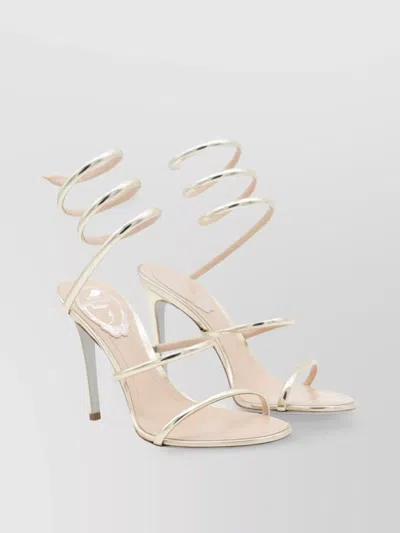 René Caovilla Metallic Spiral Strap Sandals