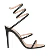 René Caovilla Womens Black Minimal Cleo 105 Spiral-strap Leather Heeled Sandals In Black