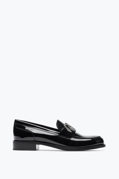 René Caovilla Morgana Black Patent Loafer With Crystals 20