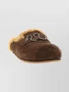 René Caovilla Morgana Flat Mules Embellished Detail In Brown