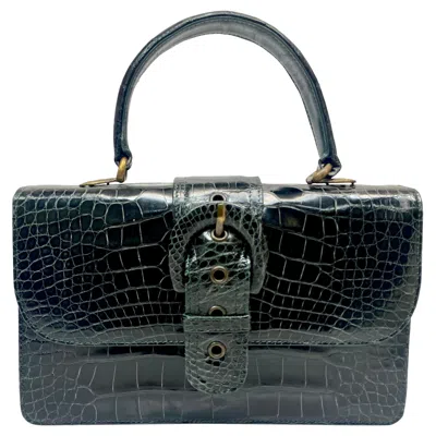 Pre-owned René Caovilla Rene Caovilla Moss Green Alligator Skin Handbag