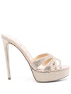 René Caovilla Neutral Dania Sandals In Neutrals