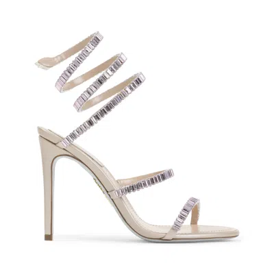 René Caovilla Rene Caovilla Nude Beige Leather Sandal In White