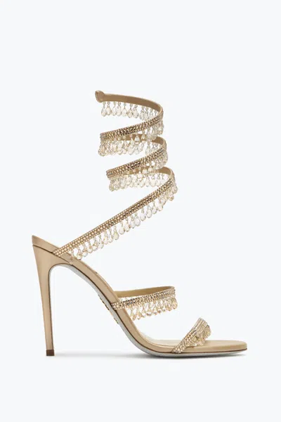 René Caovilla Nude Jewel Sandals Chandelier In Brown