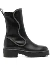 René Caovilla Ankle Boot With Block Heel And Trim In Black