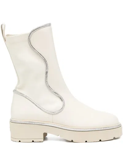 René Caovilla Onda Boots In White