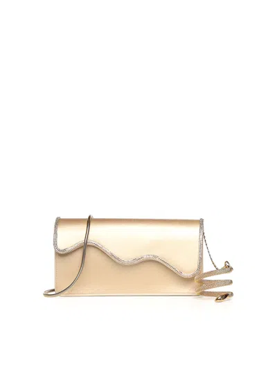 René Caovilla Onda Clutch With Crystal In Beige