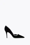 René Caovilla Onda Pump Black Velvet/crystal Strass Pump