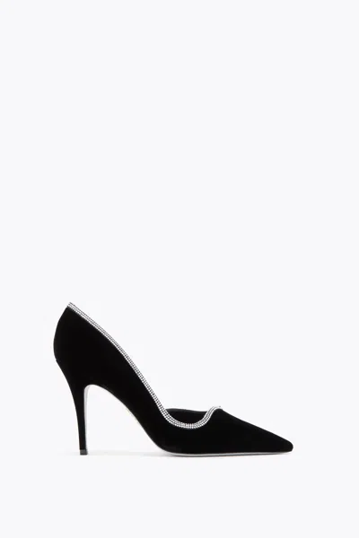 René Caovilla Onda Pump Black Velvet/crystal Strass Pump