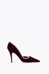 René Caovilla Onda Pump Bordeaux Velvet/crystal Strass Pump