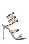 René Caovilla Rene Caovilla Open Toe Heeled Sandals In Silver