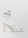 René Caovilla Open Toe Strappy Embellished Pumps In White