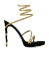 René Caovilla Renè Caovilla Margot Sandals In Suede With All Over Rhinestones In Black