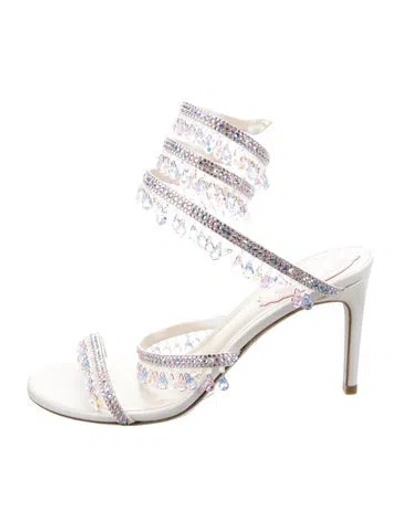 Pre-owned René Caovilla Patterned Slingback Sandals In Pink