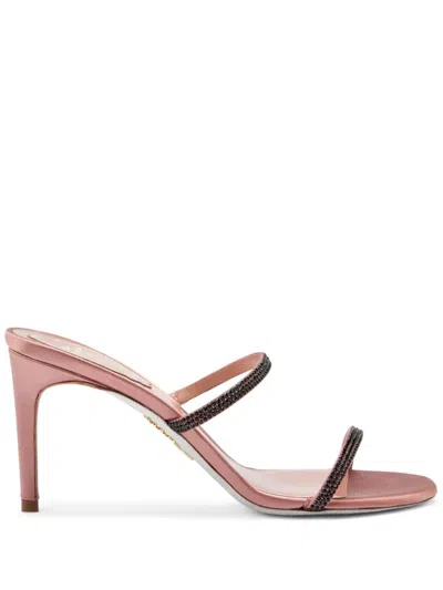 René Caovilla Petra Mules In Pink