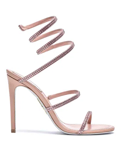 René Caovilla Pink Cleo Pump Sandals In Nude