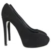 René Caovilla Platform Pumps In Black Suede In Black