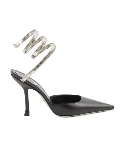 René Caovilla Juniper Black And Silver Pump 105