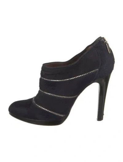Pre-owned René Caovilla Ponyhair Crystal Embellishments Pumps In Blue
