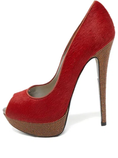Pre-owned René Caovilla  145mm Platform Crystal Pumps