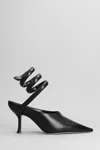 René Caovilla Grace 80 Pointed-toe Leather Pumps In Black