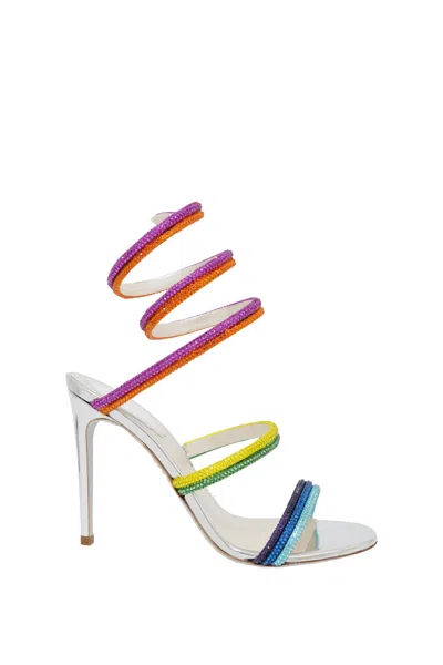 René Caovilla Raibow Heeled Sandals In Multicolour