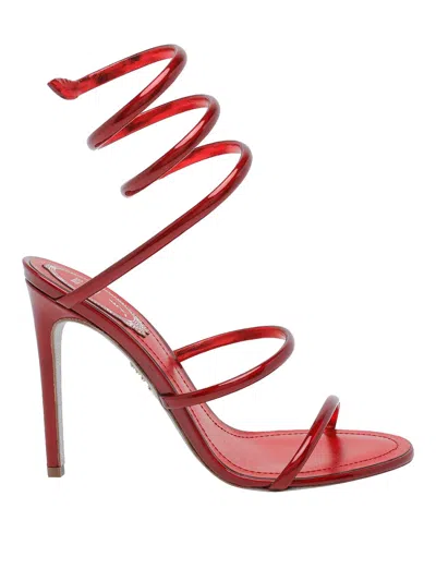René Caovilla Red Cleo Pump Sandals