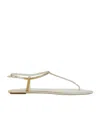 René Caovilla Diana Ivory Sandal With Gold And Silver Crystals 10 In White