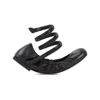 René Caovilla Rene Caovilla Rene Caovilla Lamb Leather Ballerinas In Black