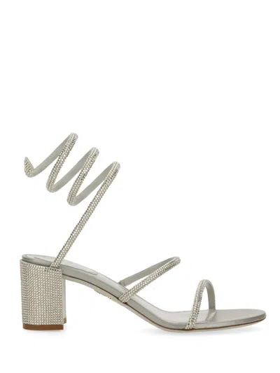 René Caovilla Rene` Caovilla Rene Caovilla Spiral Embellished Sandals In Silver