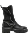 René Caovilla Ankle Boot With Block Heel And Trim In Black