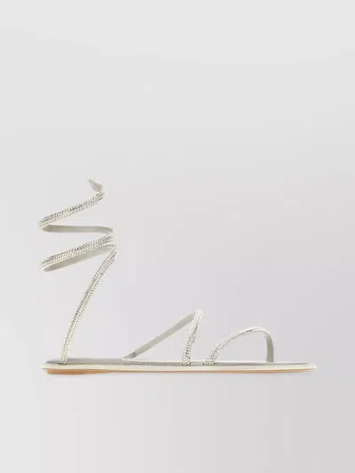 RENÉ CAOVILLA RHINESTONE-COVERED ANKLE WRAP SANDALS
