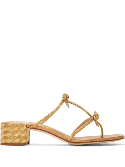 René Caovilla Rhinestone-embellished Leather Sandals