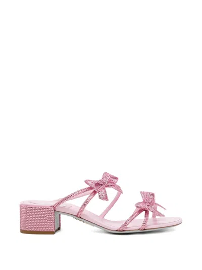 René Caovilla Ribbon Sandals In Multi