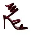 René Caovilla Cleo 110mm Velvet-finish Sandals In Brown