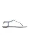René Caovilla Light Blue Diana Low Jewel Sandals In Gray