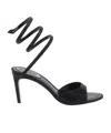 René Caovilla Crystal Embellished Heeled Open Toe Sandals In Black