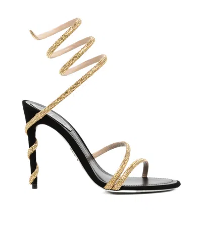 RENÉ CAOVILLA ROUND-TOE HIGH-HEELED SANDALS