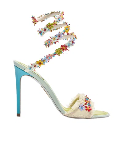 René Caovilla Round-toe High-heeled Sandals In Multi