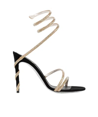 René Caovilla Round-toe High-heeled Sandals In Multi