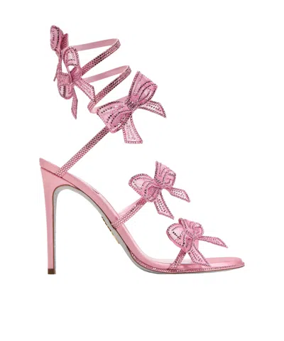René Caovilla Round-toe High-heeled Sandals In Pink