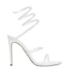 René Caovilla Spiral Strap Open Toe Sandals With Embellishments In White