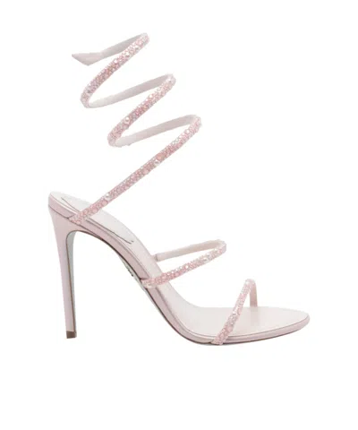 René Caovilla Round-toe High-heeled Sandals In Pink