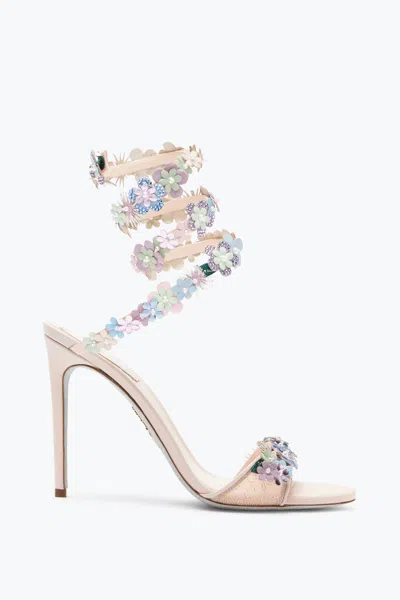 René Caovilla Roxanne Sandal With Multicolor Flowers 105
